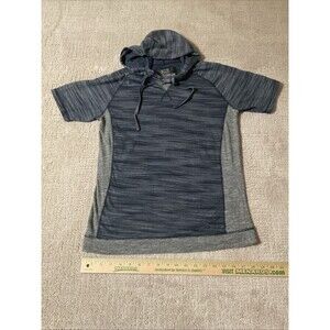 BROKEN THREADS Men’s Short Sleeve Lightweight Size S Hoodie Pullover Blue/Gray